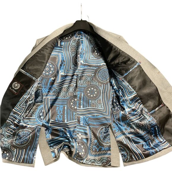 nOir Jewelry Gray Sport Coat with Modern Fit and Notched Lapel - Picture 2 of 6